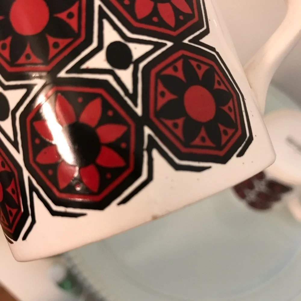 Set of 3 Staffordshire Potteries Mid Century Mugs red